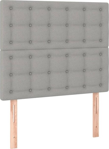 Testiera Grigio Chiaro 100x5x118/128 cm Tessuto