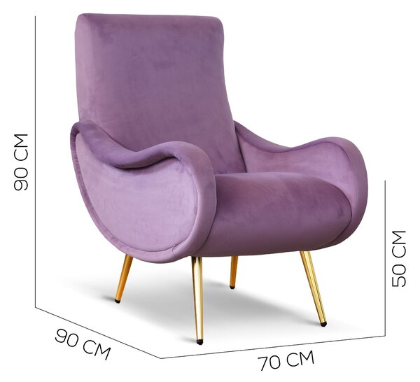 Poltrona Miss velluto lilla