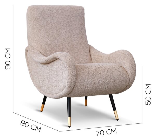 Poltrona Miss Tessuto Bouclé Beige