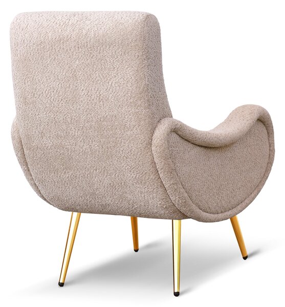 Poltrona Miss Tessuto Bouclé Beige