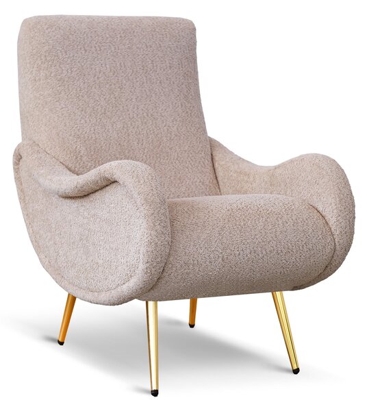 Poltrona Miss Tessuto Bouclé Beige