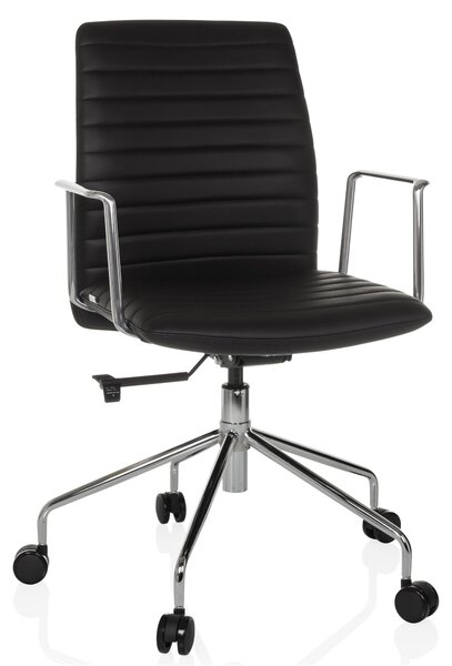 Poltrona da ufficio VEMONA 30, rivestita in ecopelle, colore nero, dimensioni 101x58x59 cm