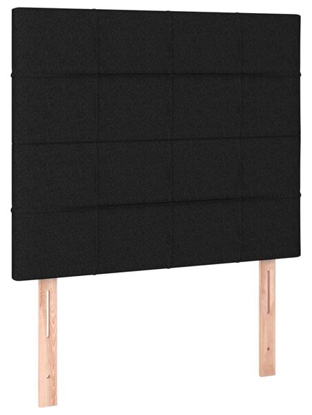 Testiera Nera 90x5x118/128 cm Tessuto
