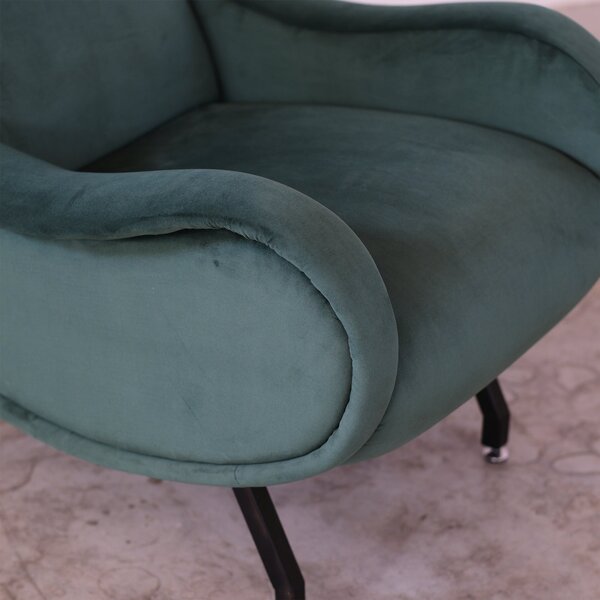 Poltrona Miss Velluto Verde Foresta