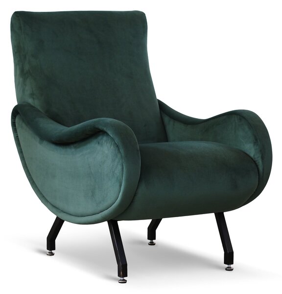 Poltrona Miss Velluto Verde Foresta