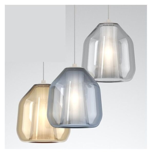 DOUBLE SKIN BETA SOSPENSIONE SINGOLA CON DIFFUSORE DI VETRO IN 3 COLORI LAMPADINA ATTACCO E27 MODERNA