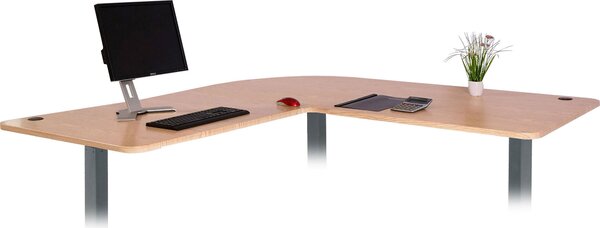 Piano d'appoggio HWC-D40 per scrivania ad angolo, piano d'appoggio, 90° MVG ~ marrone chiaro