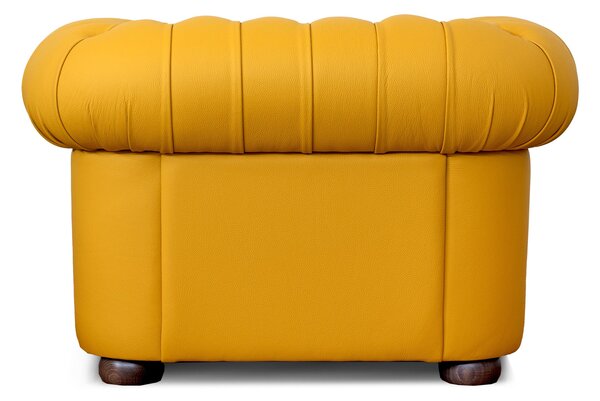 Poltrona Chesterfield Pelle Fiore Premium - Design Iconico