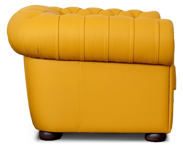 Poltrona Chesterfield Pelle Fiore Premium - Design Iconico