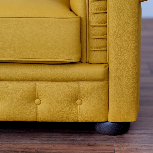 Poltrona Chesterfield Pelle Fiore Premium - Design Iconico
