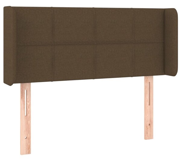 Testiera ad Orecchio Marrone Scuro 103x16x78/88 cm in Tessuto