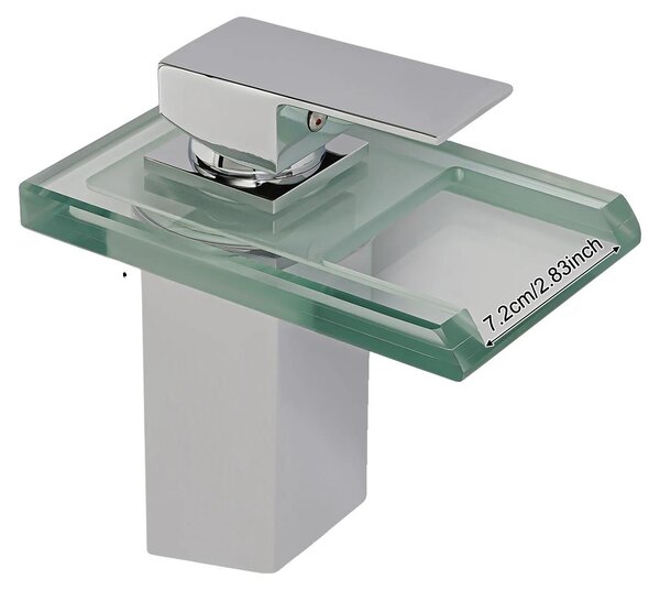 Miscelatore monocomando per lavabo, con indicatore LED della temperatura, colore argento