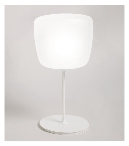 ETHEREA LAMPADA DA TAVOLO IN VETRO BIANCO ALTEZZA 56 CM CON LAMPADINA ATTACCO E27 DESIGN MODERNO