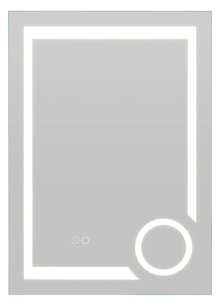 Costway Specchio bagno con luci led con mirror moderno per trucco luminosità e colore regolabili, Specchio da parete con antiappannamento