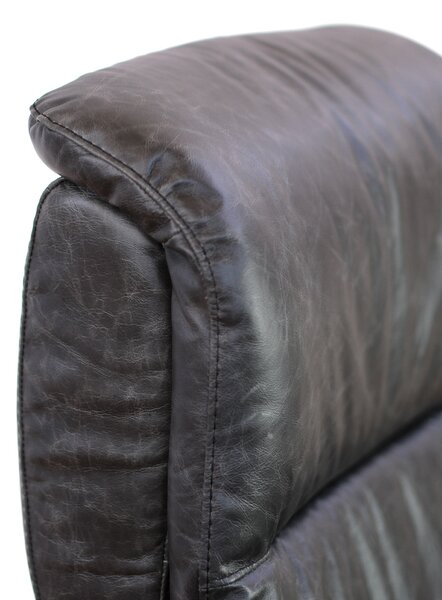 Poltrona relax elettrica girevole Musa pelle fiore antracite