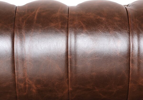 Divano Chesterfield pelle fiore testa di moro