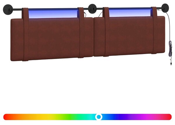 Testiera sospesa Con luce LED Marrone LucidoPoliuretanoAntico