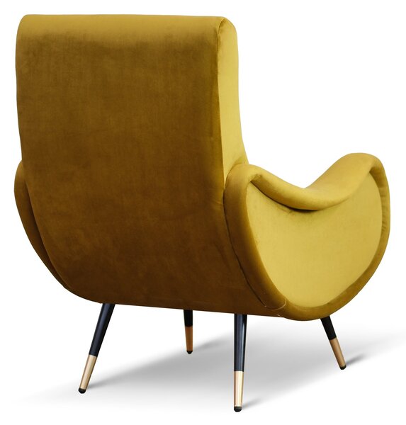 Poltrona Miss velluto senape gold