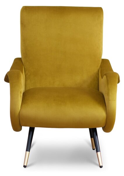 Poltrona Miss velluto senape gold