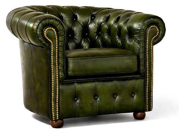 Poltrona Chesterfield Medium Pelle Primo Fiore Premium - Design Iconico