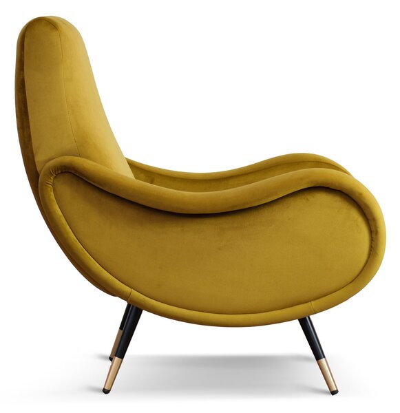 Poltrona Miss velluto senape gold