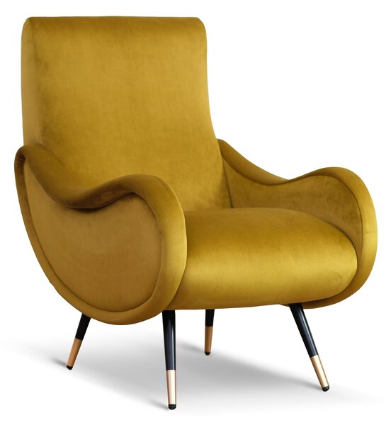 Poltrona Miss velluto senape gold