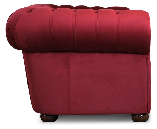 Divano Chesterfield 2 Posti Velluto Rosso Scuro