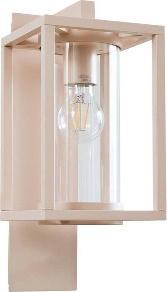 Lucande Lampada da parete per esterni Ferda, attacco inferiore, beige, IP44