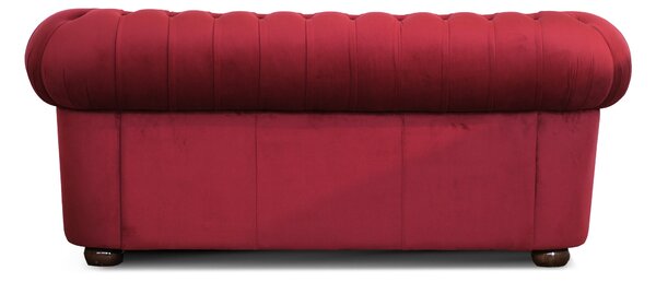 Divano Chesterfield 2 Posti Velluto Rosso Scuro