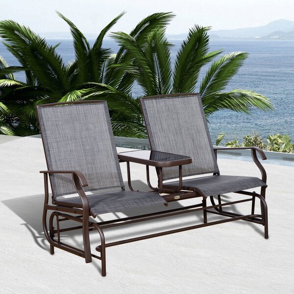 Outsunny – Dondolo da Giardino a Due Posti con Tavolino 81 × 147 × 100cm|Aosom