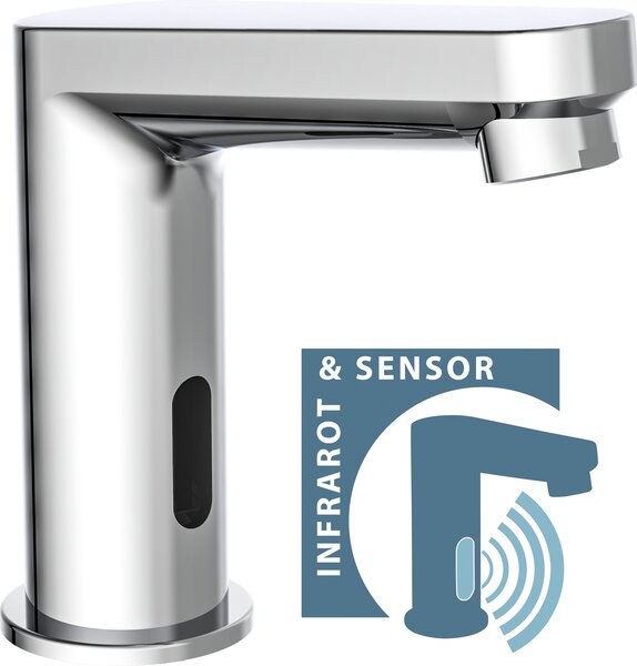 Miscelatore per lavabo SCHÜTTE VITAL, miscelatore con sensore, miscelatore per lavabo, cromo