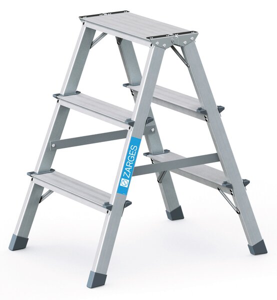 Scala a pioli, alluminio, numero di gradini/altezza piattaforma mm: 2 x 3 / 700, dimensioni mm: 2450 x 430