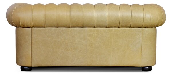 Divano Chesterfield 2 posti pelle fiore senape old England