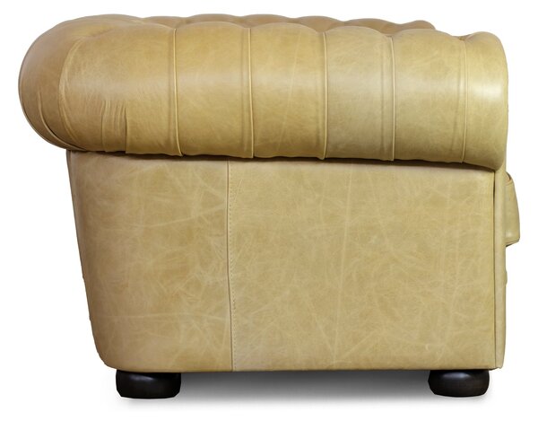 Divano Chesterfield 2 posti pelle fiore senape old England
