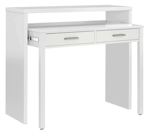 Scrivania estensibile bianca 98x36cm con 2 cassetti - Andriy