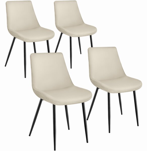Tectake 404939 set di 4 sedie monroe effetto velluto - crema