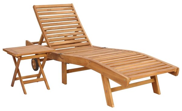 Lettino da sole 2 pcs Marrone Legno di teak solido
