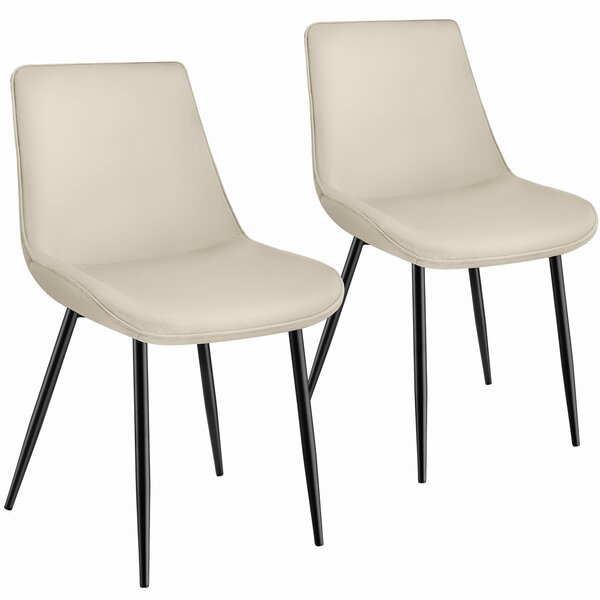 Tectake 404924 set di 2 sedie monroe effetto velluto - crema