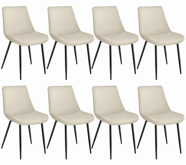 Tectake 404941 set di 8 sedie monroe effetto velluto - crema