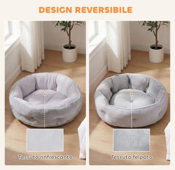 PawHut Letto Reversibile per Gatti, Letto per Cani di Piccola Taglia da Interno | Aosom Italy
