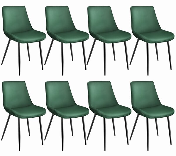 Tectake 404932 set di 8 sedie monroe effetto velluto - verde scuro