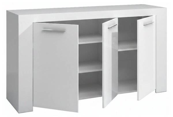 Credenza bianca 144x42x80h cm 3 ante - Amaculi