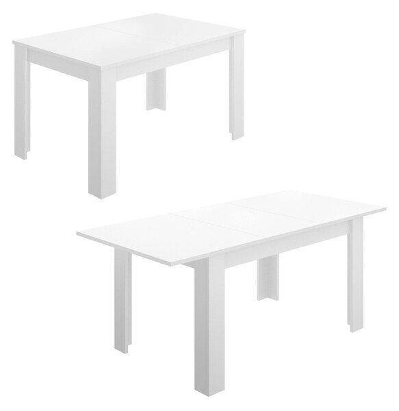 Tavolo allungabile moderno 6-8 posti 140/190x90cm bianco lucido - Dencio