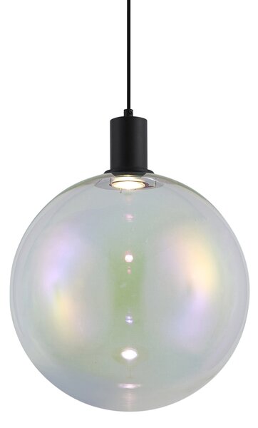 Lampada a sospensione di design nera con vetro arcobaleno 35cm - Mallon