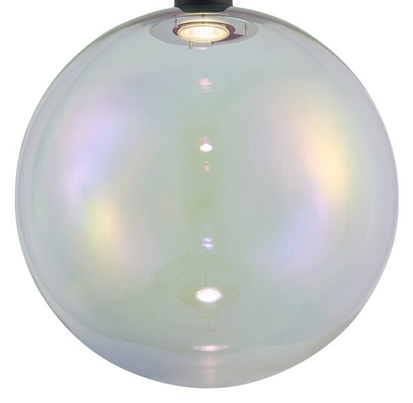 Lampada a sospensione di design nera con vetro arcobaleno 35cm - Mallon