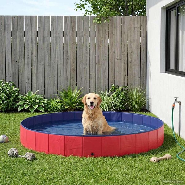 Piscina per Cani Rosso Ø300 x 38 cm PVC Spesso
