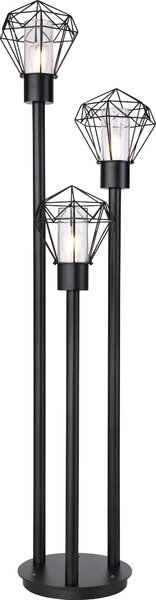 Globo Lighting Lampada da esterno in acciaio inox nero, 3x E27 LED