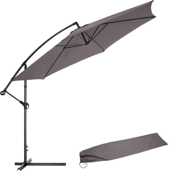 Tectake 403428 ombrellone 350 cm - grigio