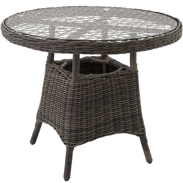 Tectake 403680 tavolo da giardino in alluminio con lastra in vetro 91 x 73,5 cm - grigio
