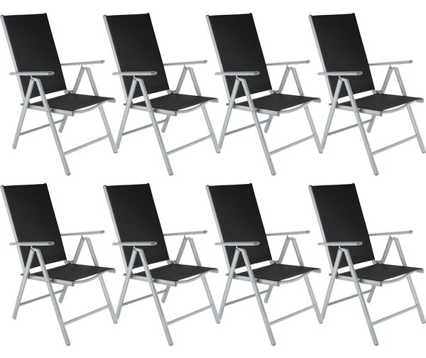Tectake 404365 8 sedie da giardino in alluminio pieghevoli - argento